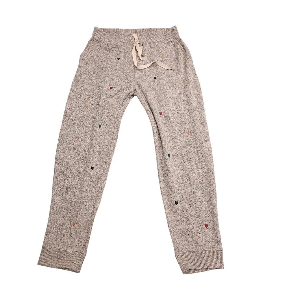 Rails Rainbow Hearts Jogger Sweatpants Women's XL Gray Embroidered Heart Lounge